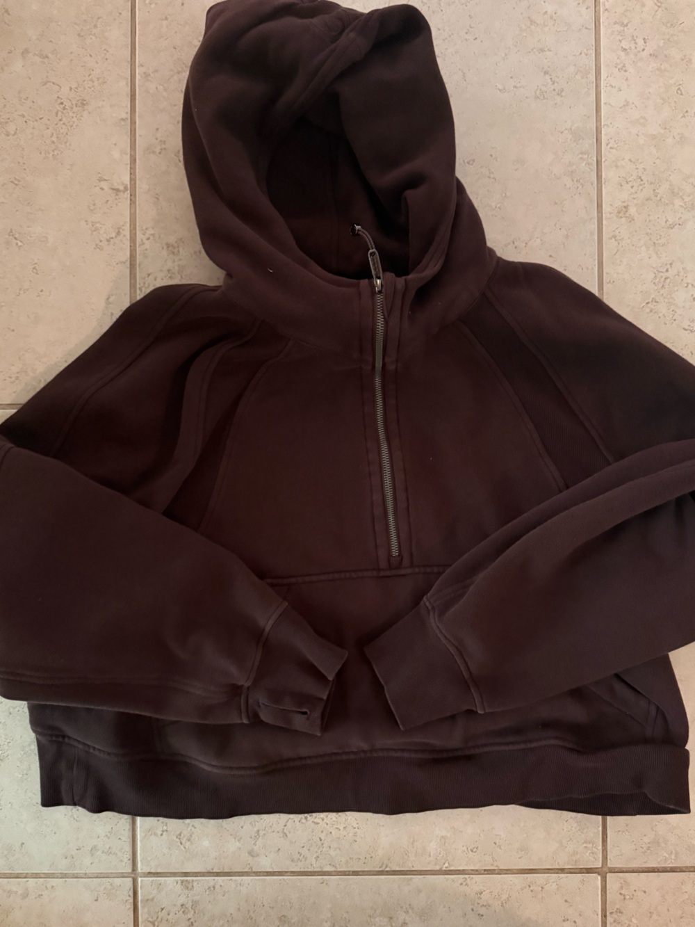 Lululemon Scuba Brown Half-Zip Hoodie Sweatshirt